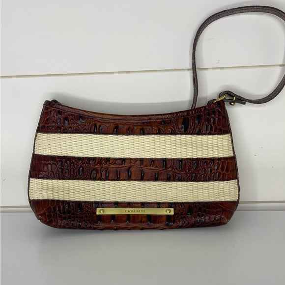 Brahmin Handbags - Brahmin Lorelei Shoulder Bag in Pecan Raffia Vineyard